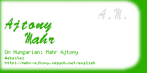 ajtony mahr business card